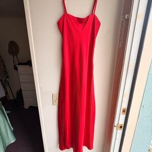 Lulu's Vibrant Red Strapless Dress